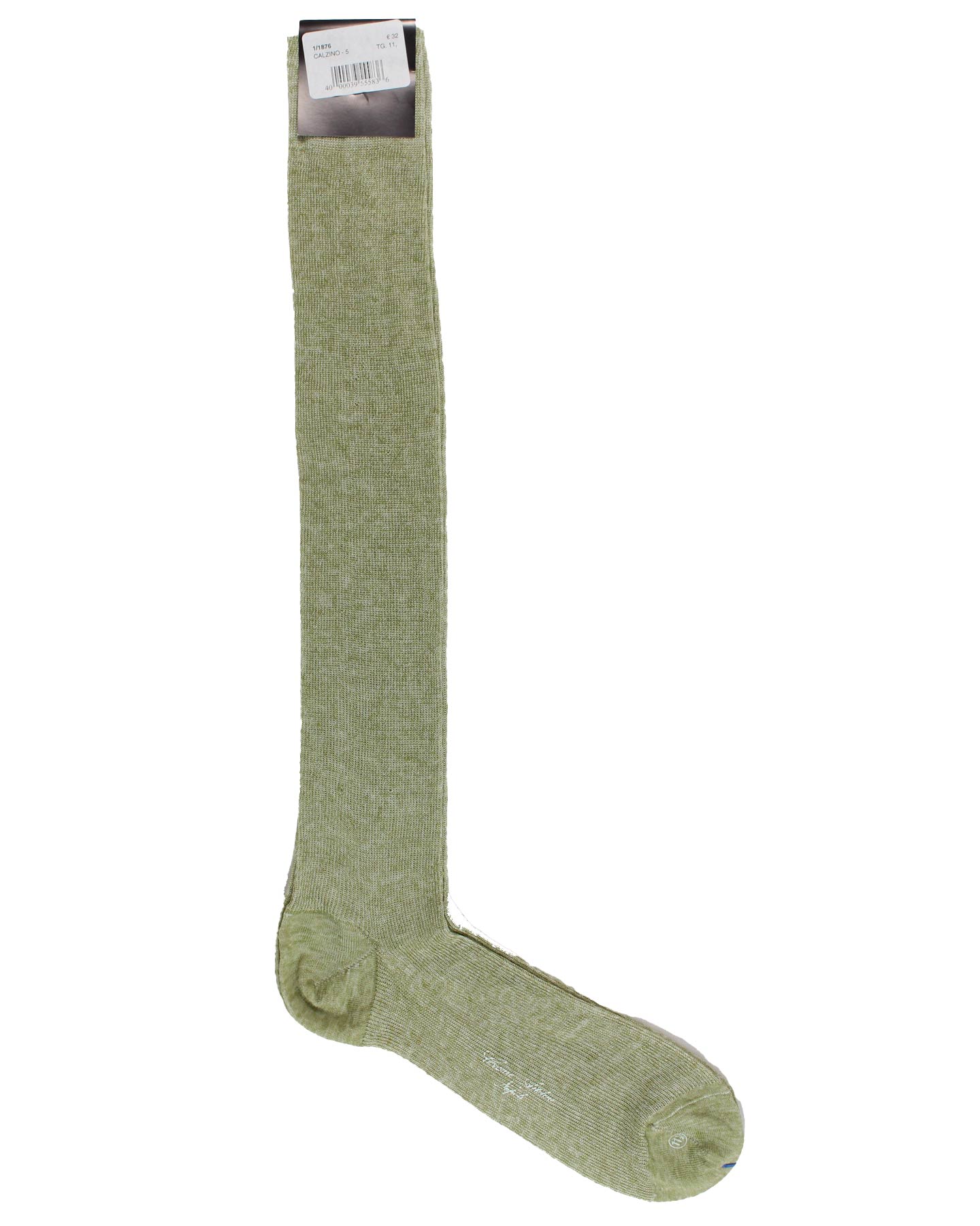 Cesare Attolini Light Green Over The Calf Socks Linen Cotton US 11 1/2 - EUR 45 SALE