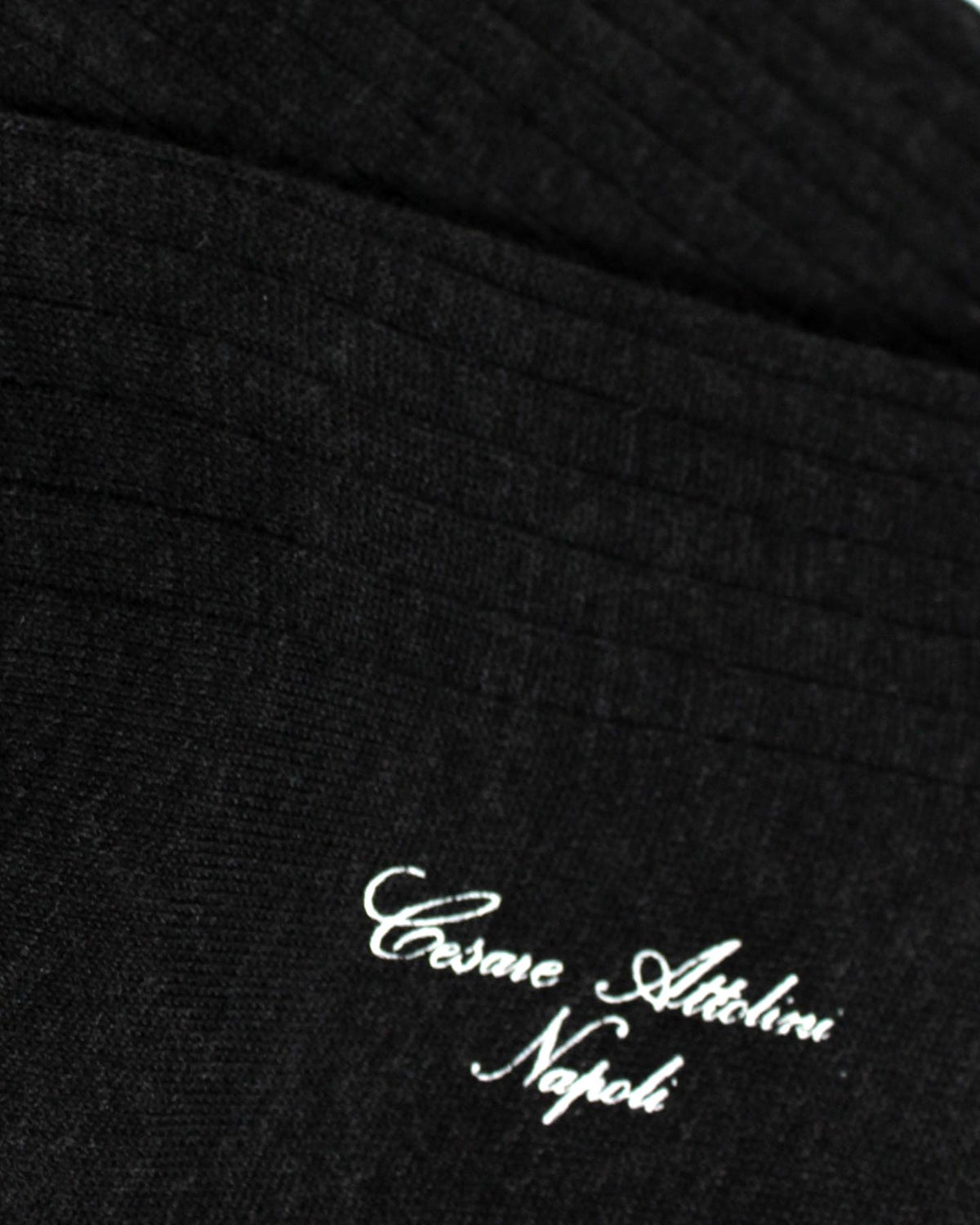 Cesare Attolini Wool Socks Black US 12 - EUR 46 - Over The Calf