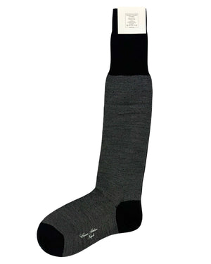 Cesare Attolini Wool Socks Gray Diamonds US 10 1/2 - EU 43 Over The Calf