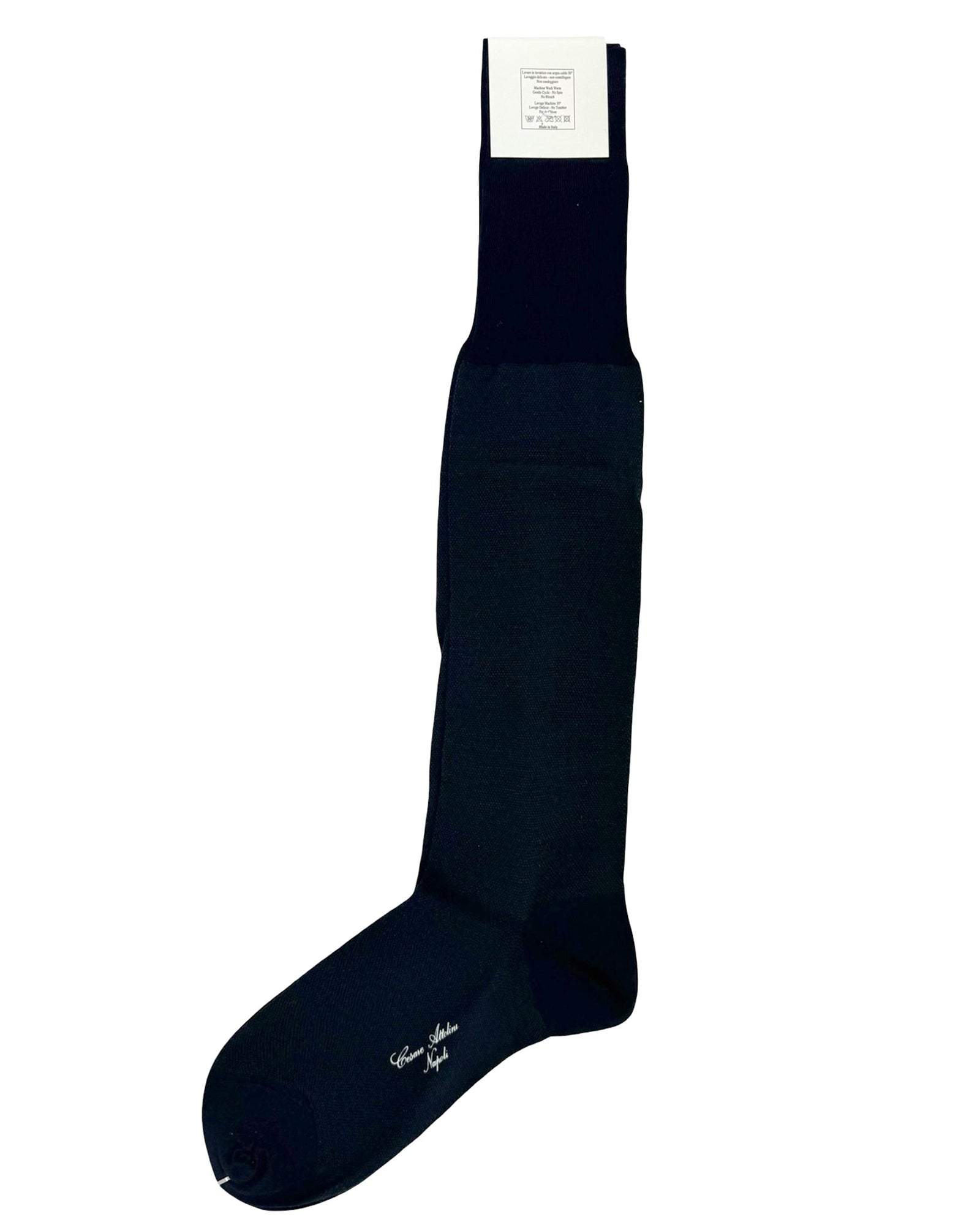 Cesare Attolini Over The Calf Wool Socks Midnight Blue US 11 / EUR 45
