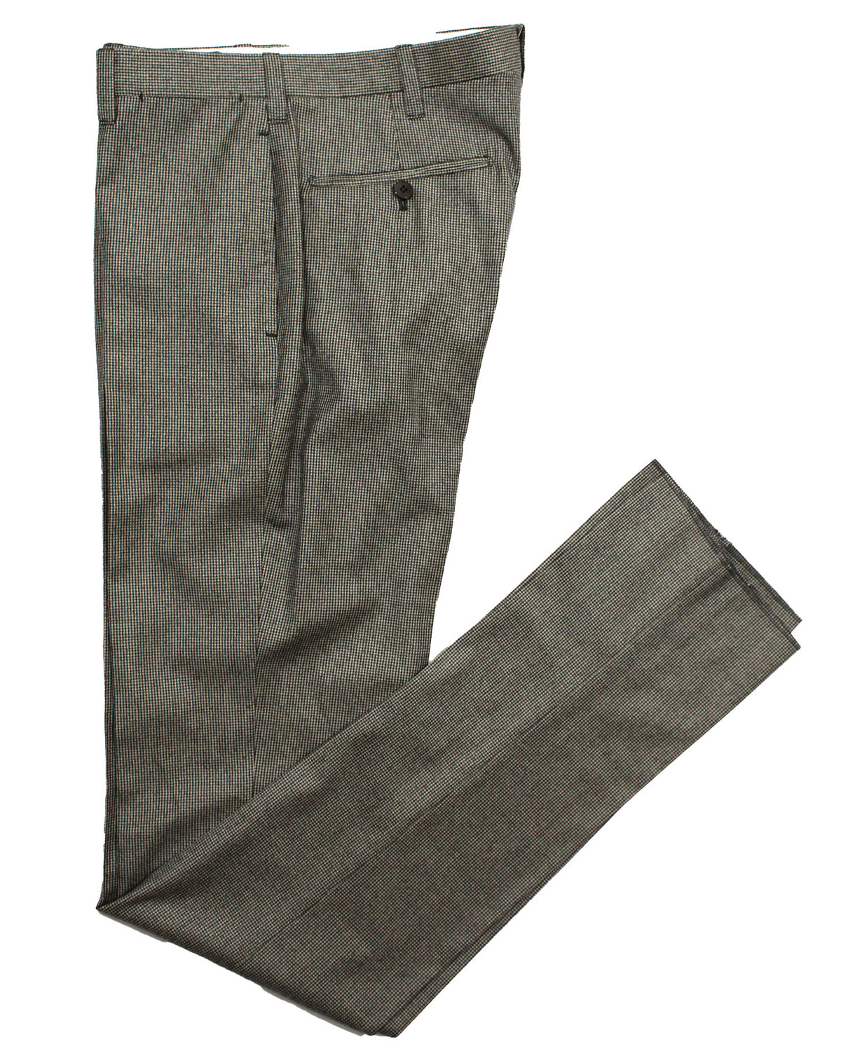 Cesare Attolini Suit Beige Brown Houndstooth Wool Pants
