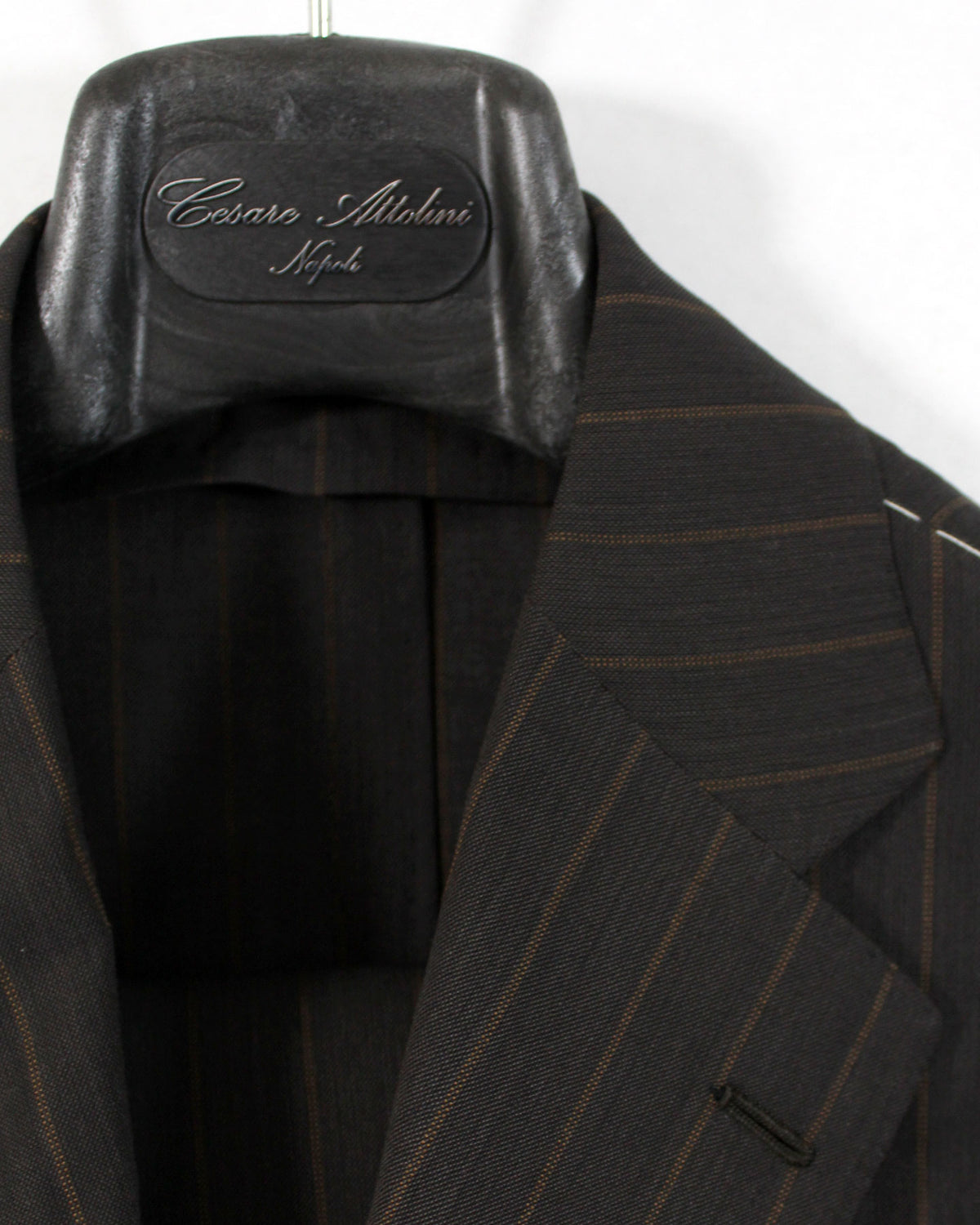 Cesare Attolini Suit Dark Gray Brown Stripes EU 54/ US 44 SALE