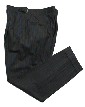 Cesare Attolini Suit Gray Royal Blue Stripes - Pleated Pants EU 50/ US 40 SALE