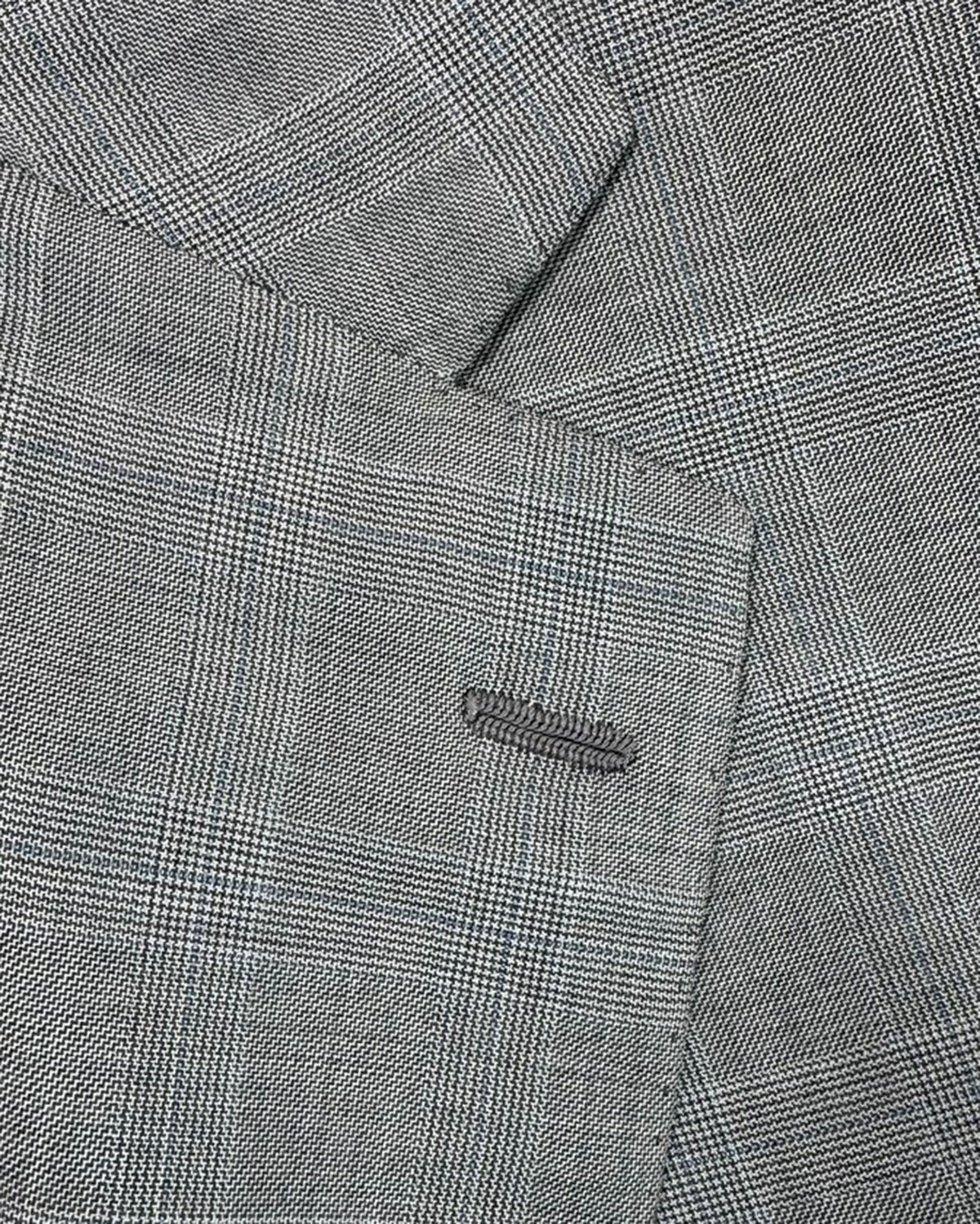 Cesare Attolini Wool Suit Light Gray Plaid Check