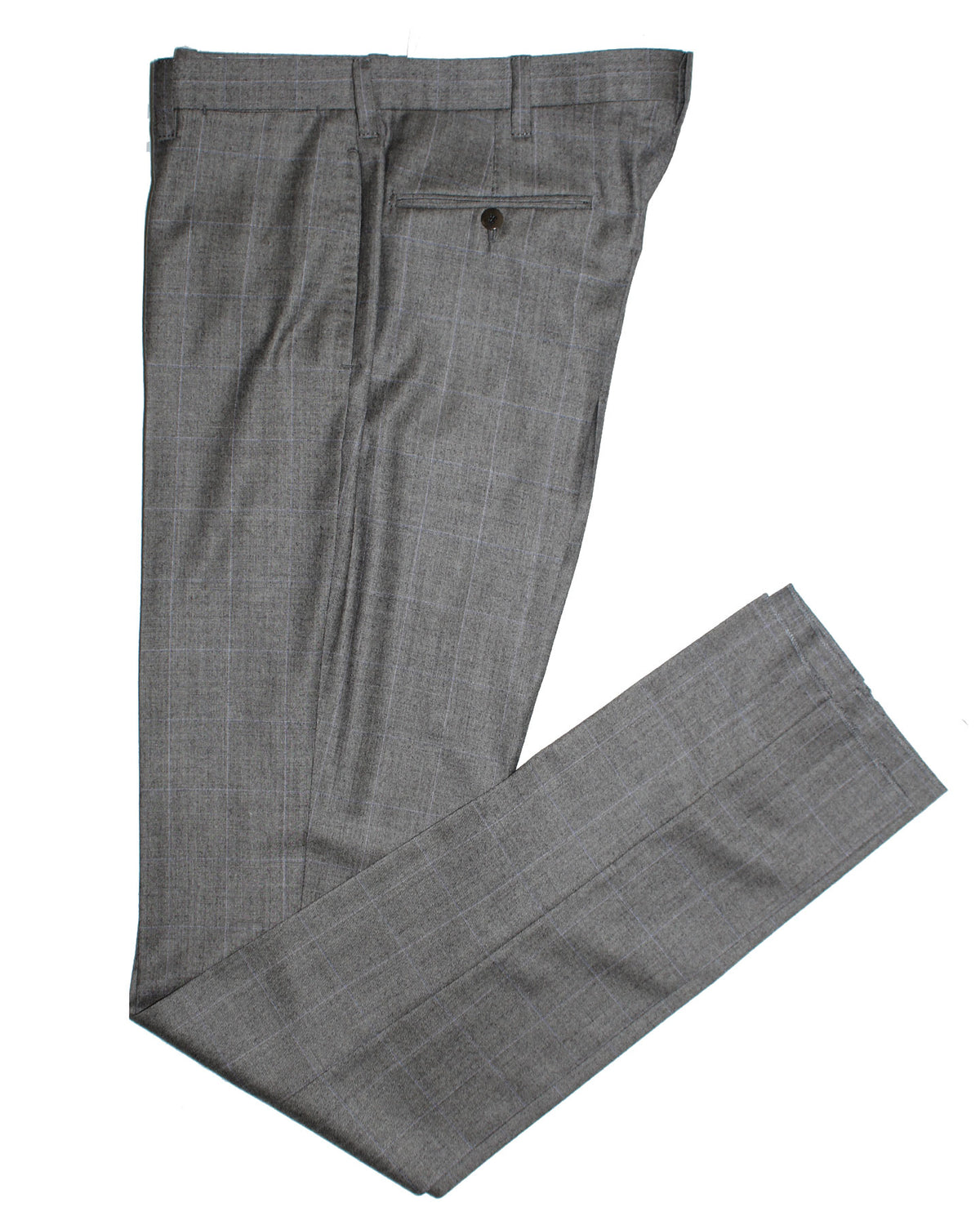 Cesare Attolini Wool Suit Gray Windowpane Pants