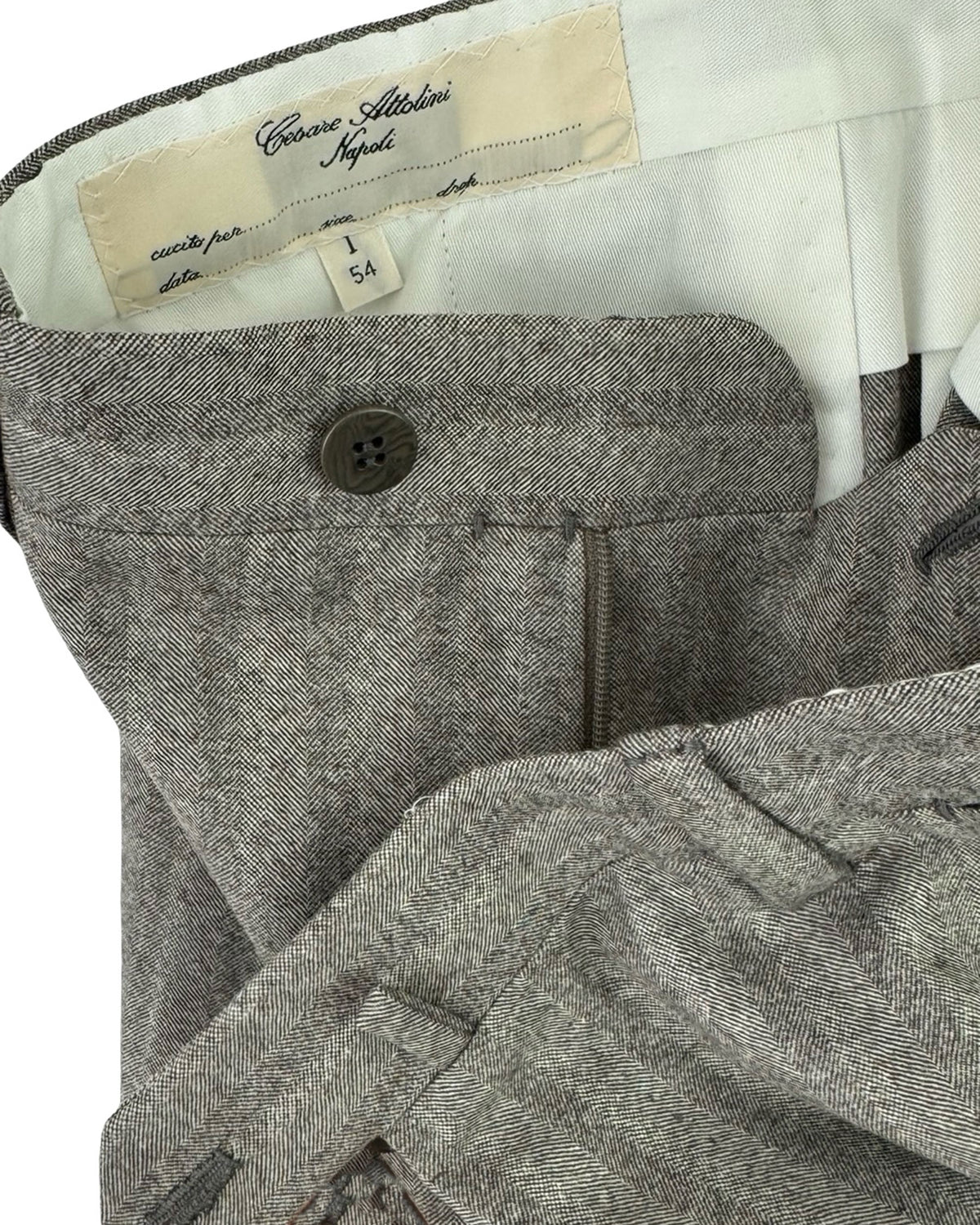 Attolini Wool Suit Gray Stripes 
