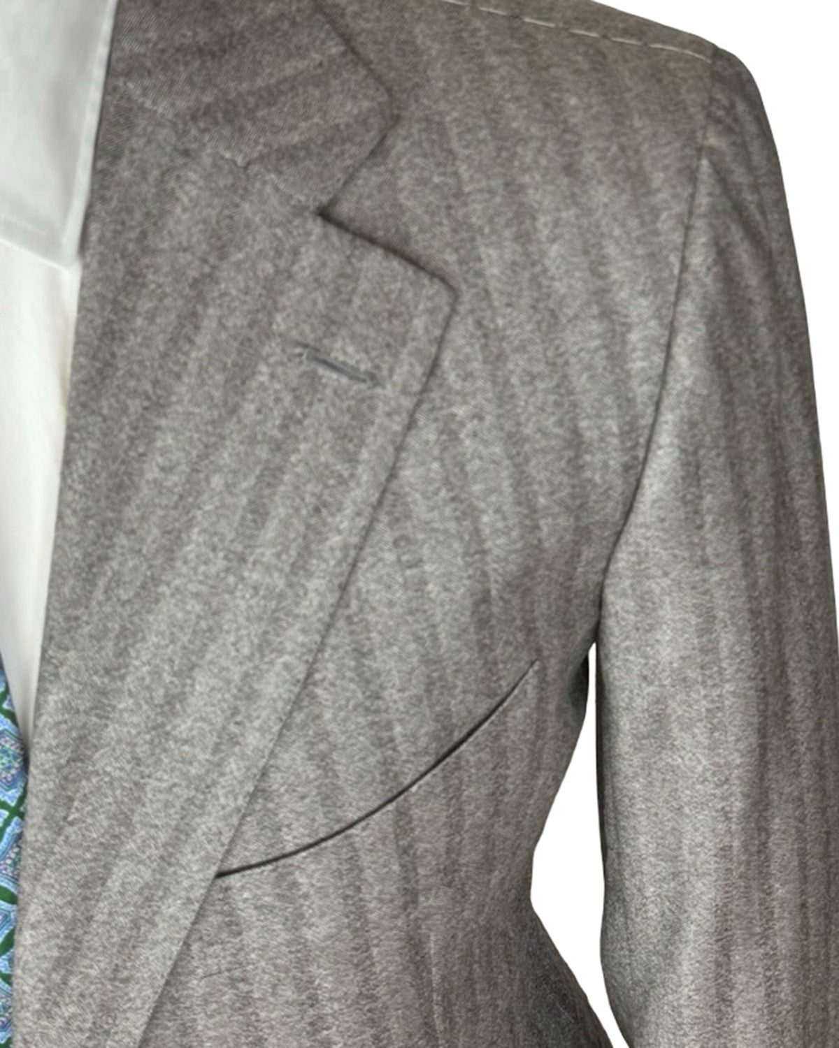 Cesare Attolini Wool Suit Gray Stripes EU 54/ US 44
