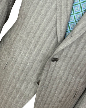 Cesare Attolini Wool Suit Gray Stripes EU 54/ US 44