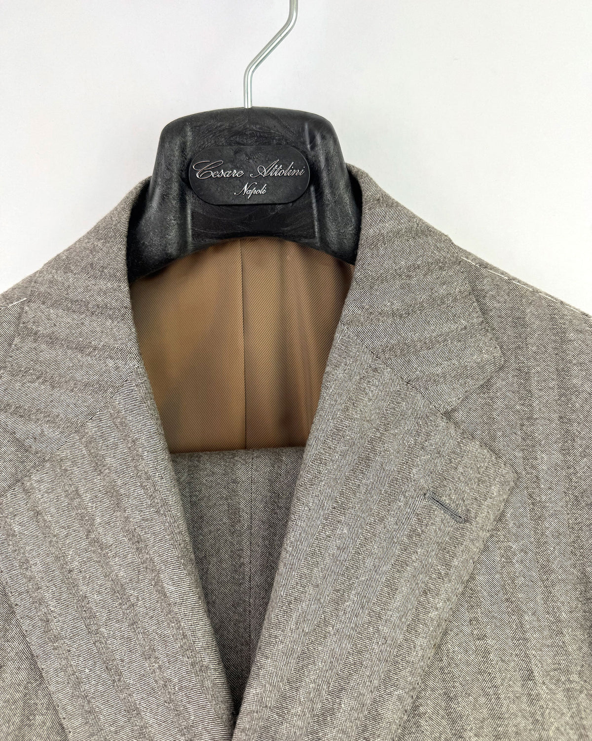 Cesare Attolini Wool Suit Gray Stripes EU 54/ US 44