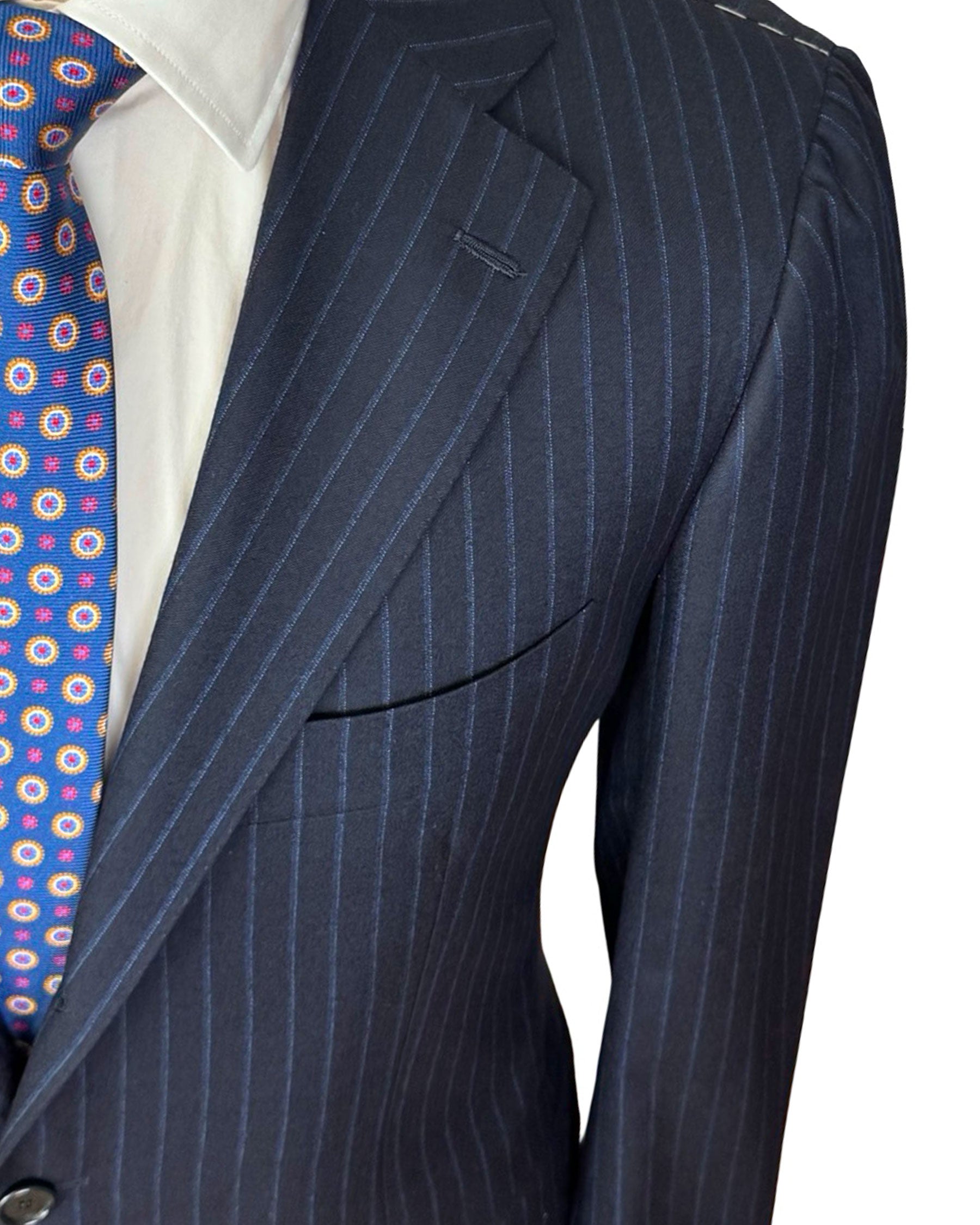 Cesare Attolini Suit Navy Stripes - Wool EU 54/ US 44 - Tie Deals