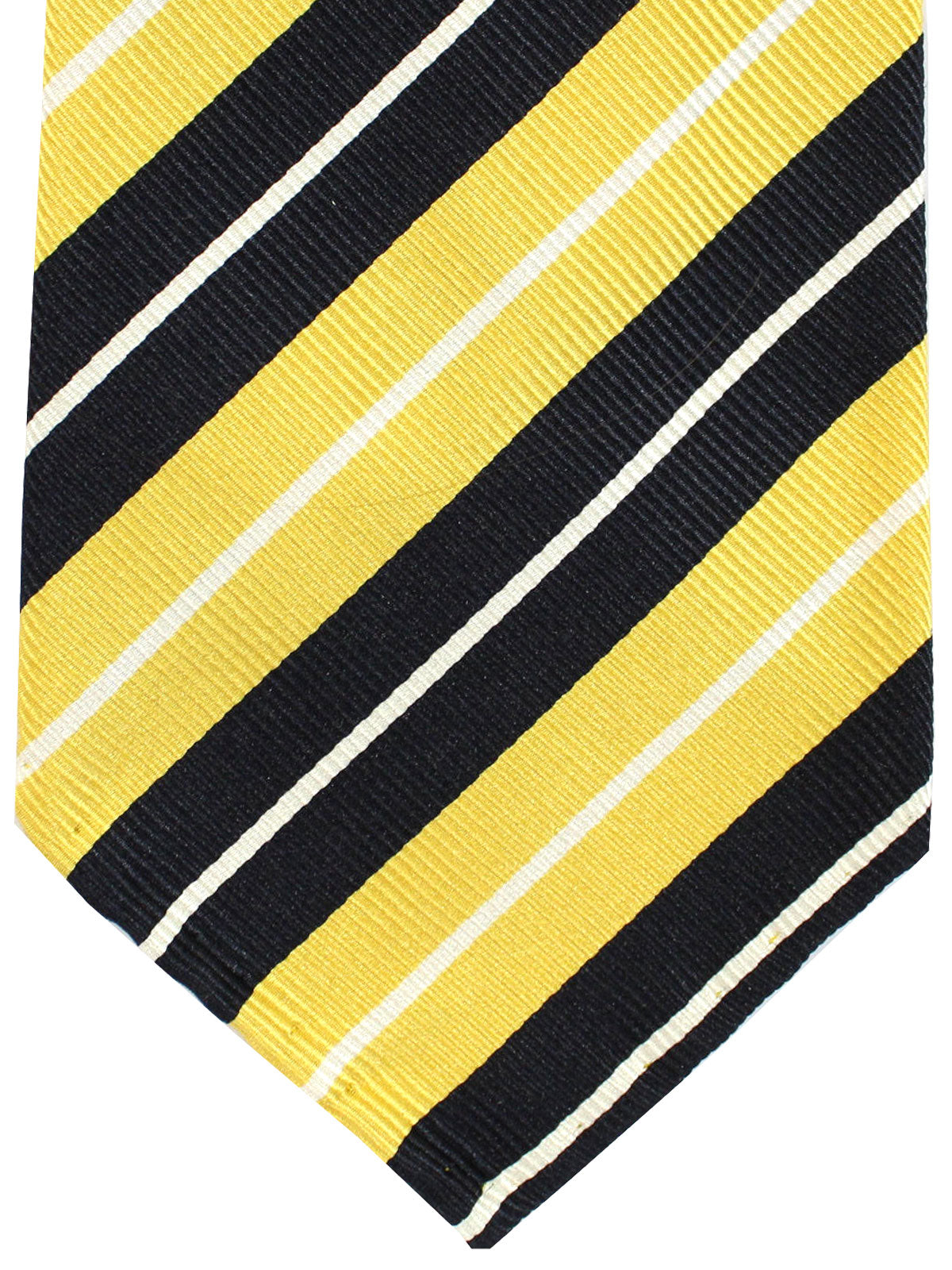 Attolini Silk Tie Yellow Black Stripes