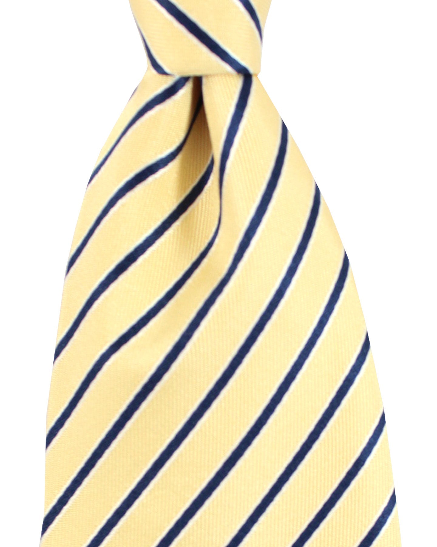 Cesare Attolini Silk Tie Yellow Stripes