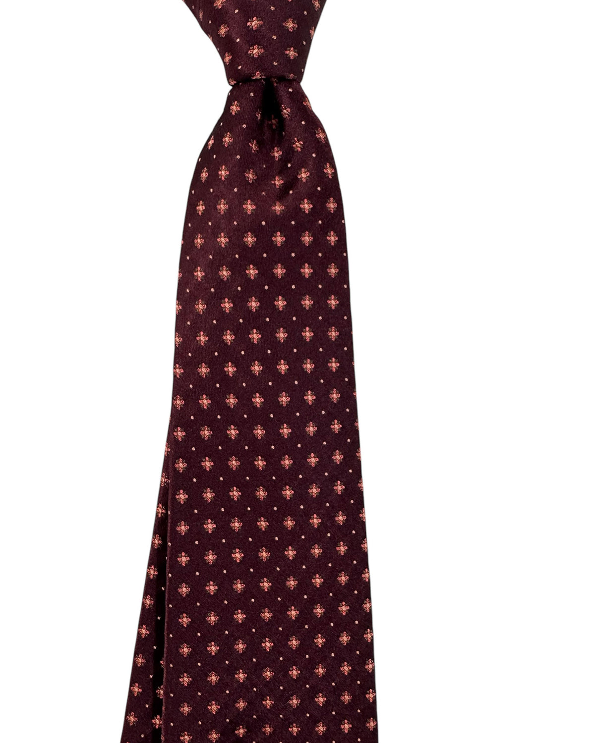 Cesare Attolini Silk Necktie Maroon Geometric