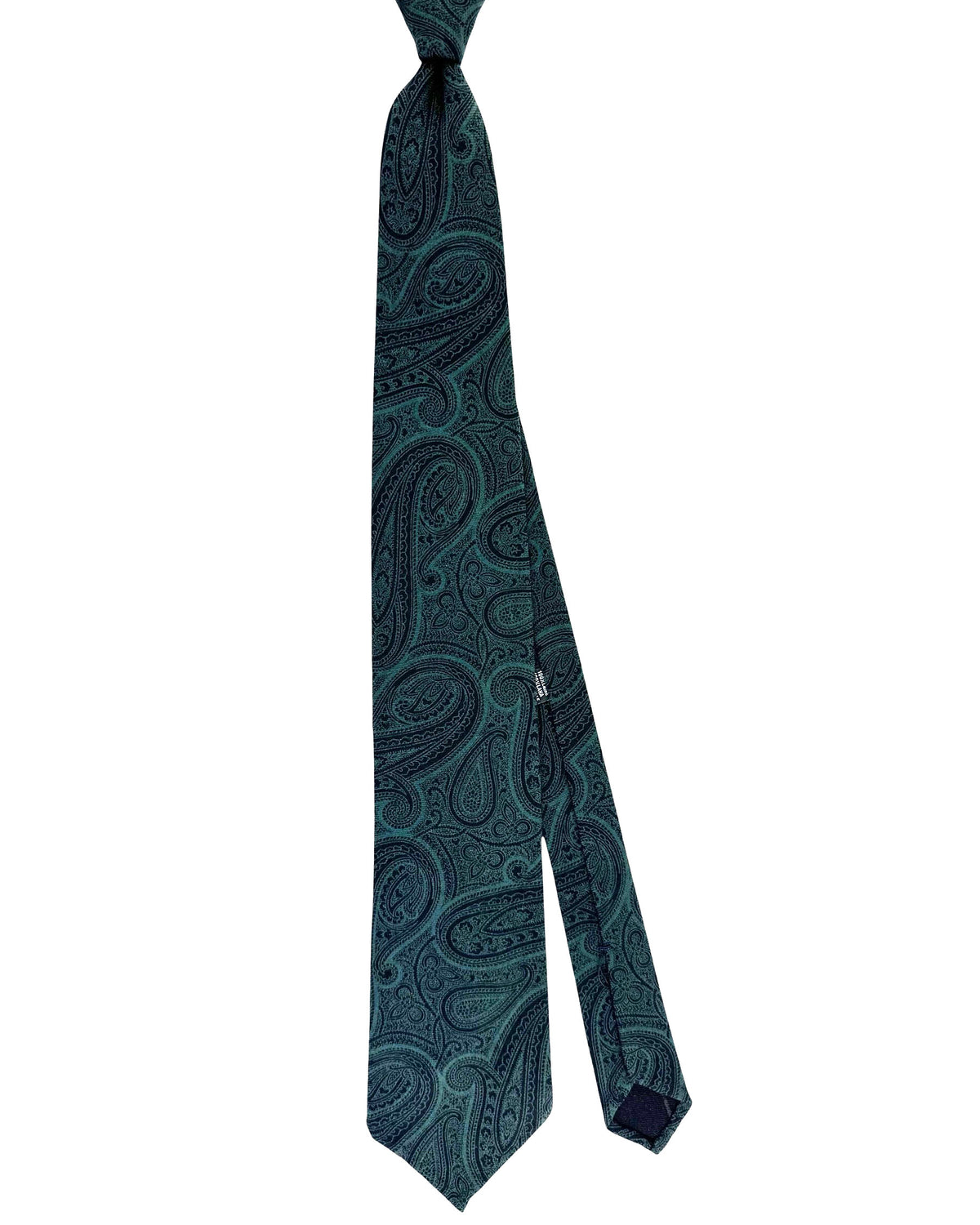 Cesare Attolini Tie Dark Green Paisley