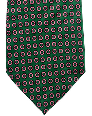 Cesare Attolini Silk ties Green Pink Mini - Sartorial