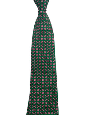 Cesare Attolini Silk ties Green Pink Circles - Sartorial