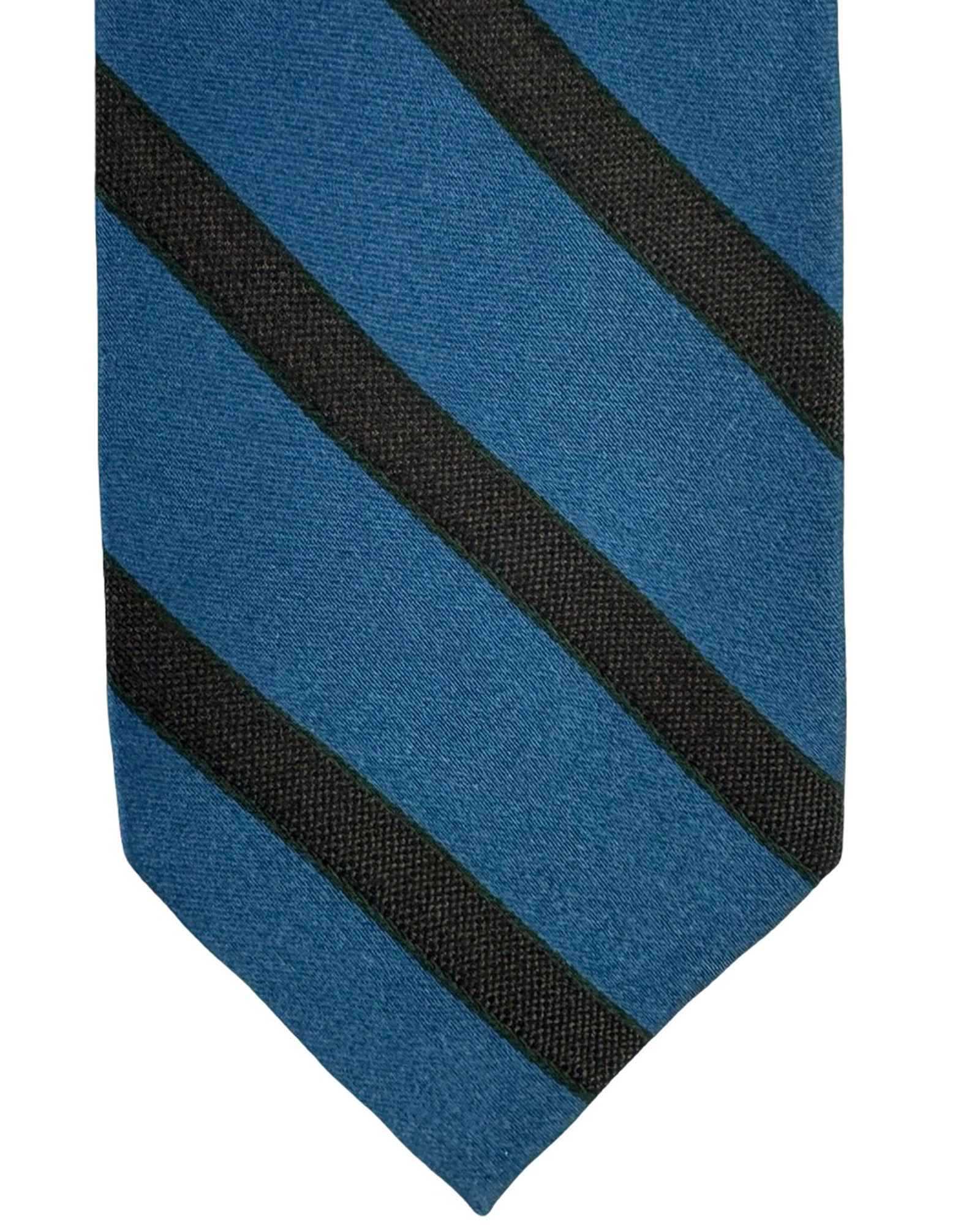 Barba Sevenfold Tie Midnight Blue Brown Stripes