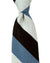 Barba Sevenfold Tie Brown Blue White Silver Stripes Design - Sartorial Neckwear