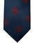 Barba Sevenfold Tie Midnight Blue Magenta Medallions Design - Sartorial Neckwear
