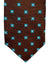 Barba Sevenfold Tie Brown Aqua Silver Mini Geometric Design - Sartorial Neckwear