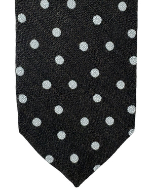 Barba Sevenfold Tie Dark Brown Polka Dots Design - Sartorial Neckwear