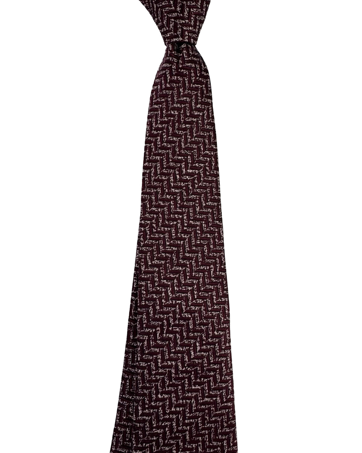 Battisti Sevenfold Tie Maroon Chevron