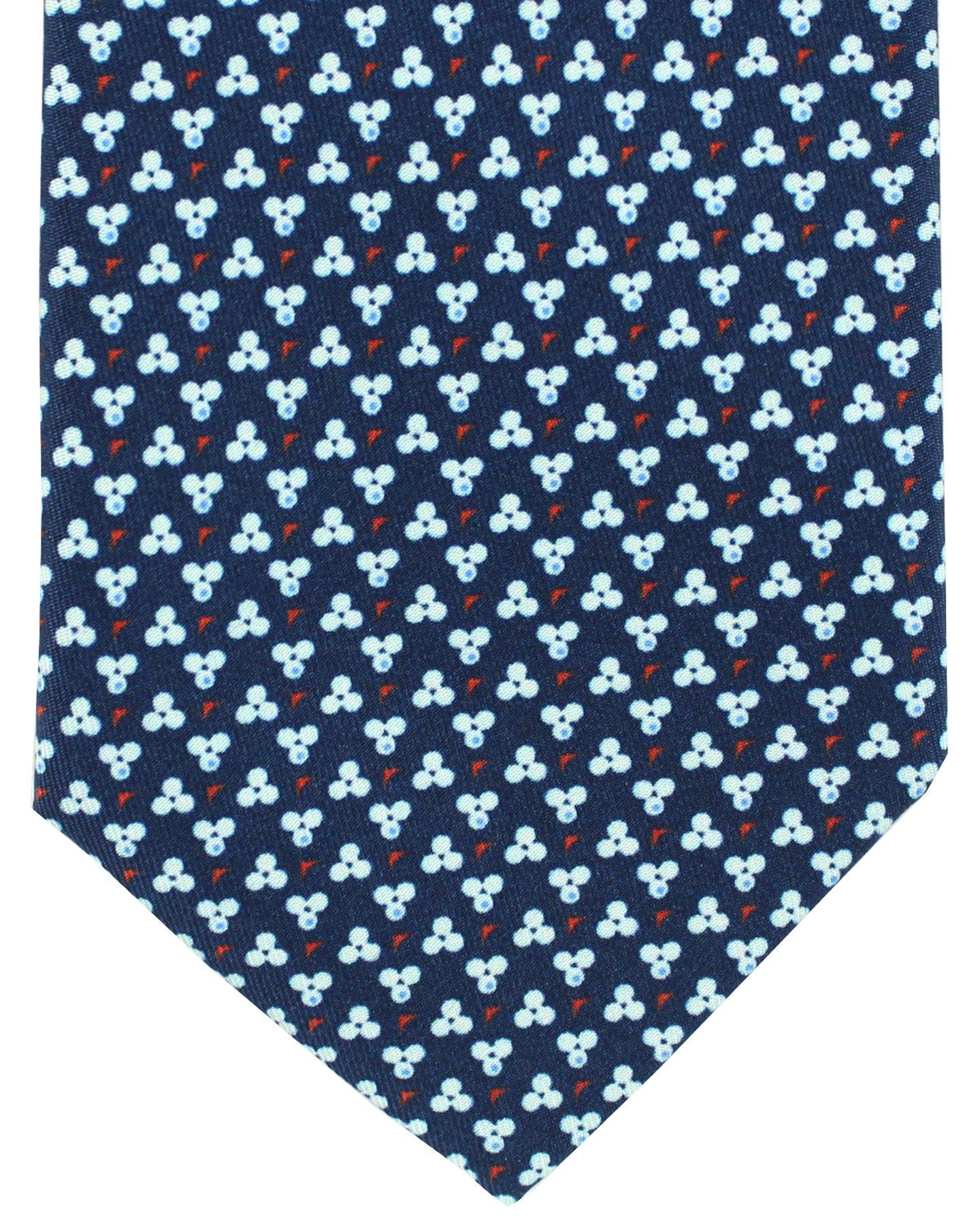 Battistoni Silk Tie Navy Geometric