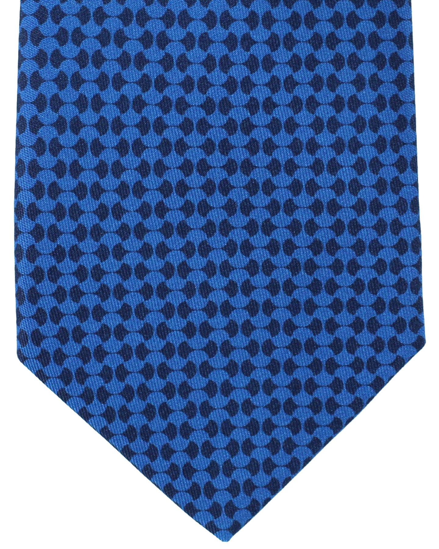 Battistoni Silk Tie Royal Blue Navy Geometric
