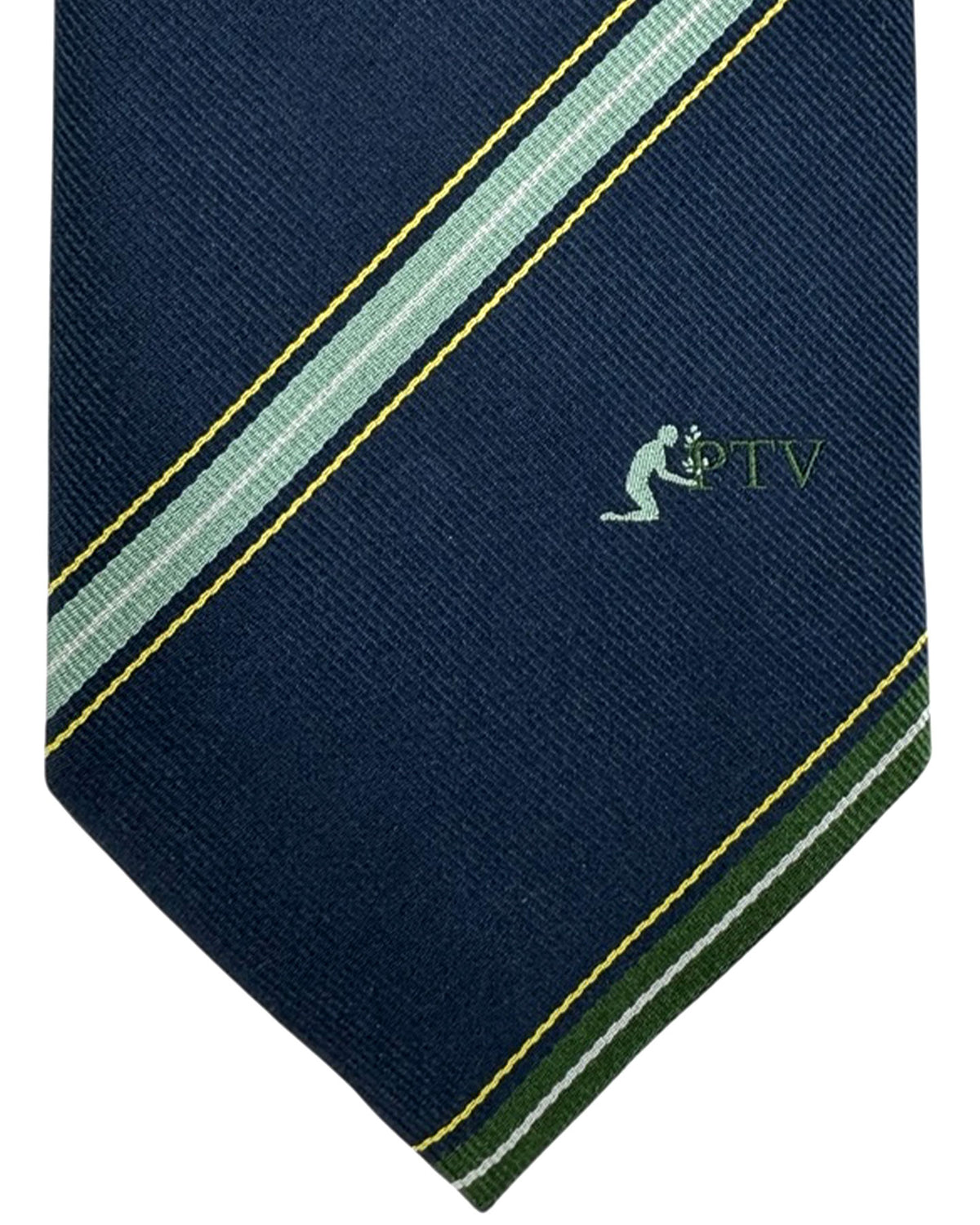 Battistoni Silk Tie Dark Blue Green Stripes Design CYBER MONDAY SALE