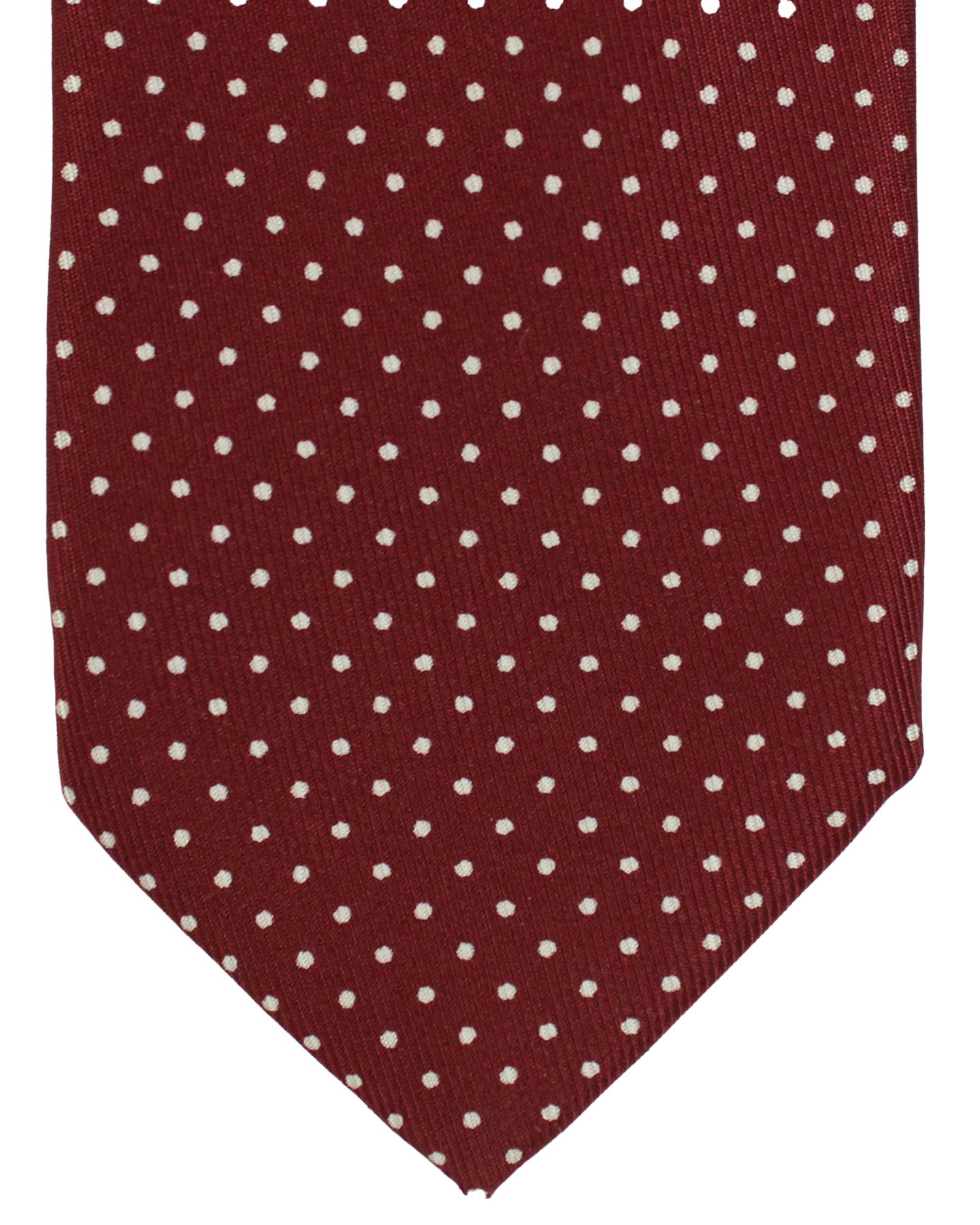 Bigi Milano Tie Bordeaux Dots - Sartorial Quality 50 Oz Silk