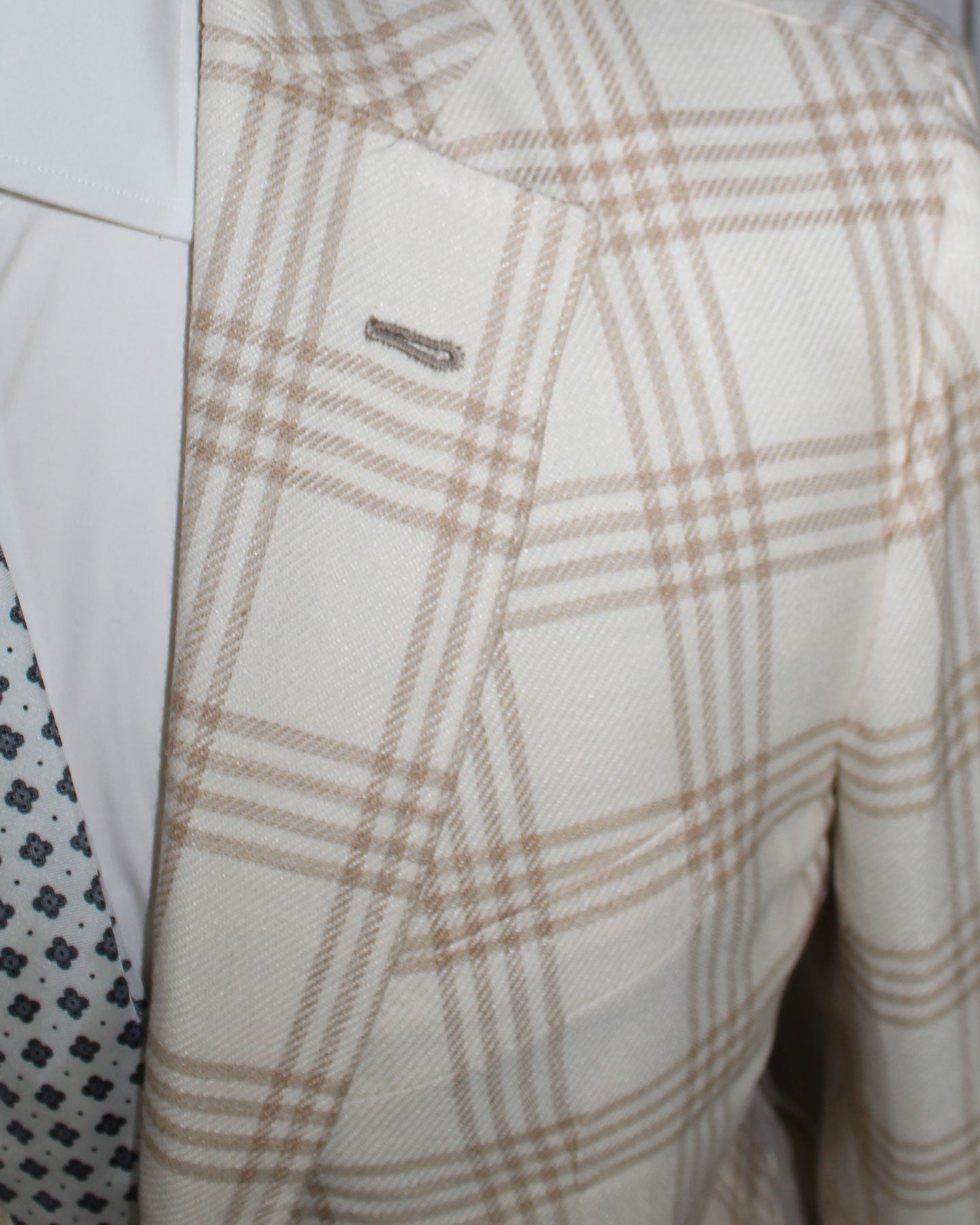 Luigi Borrelli Sport Coat White Beige Check