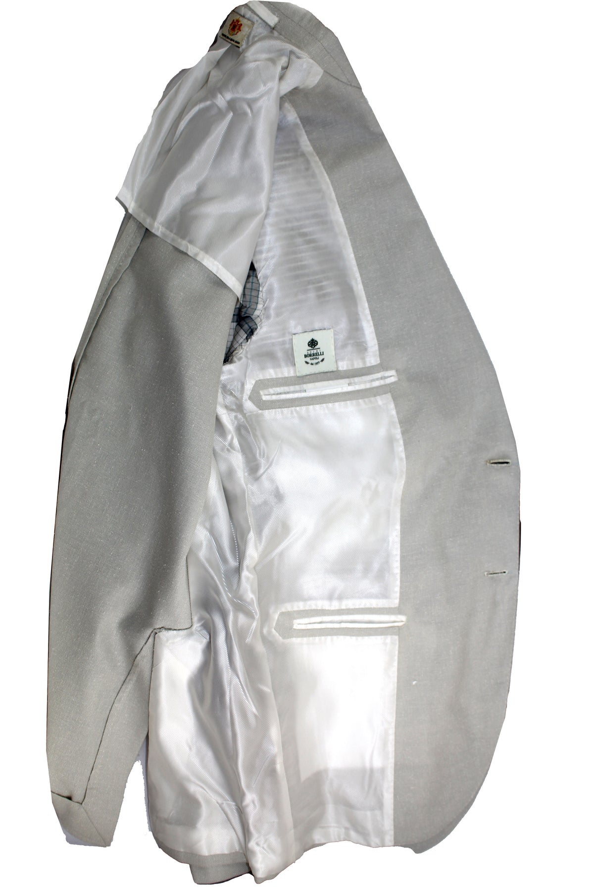 Luigi Borrelli Sport Coat Light Gray - Peak Lapel EU 50/ US 40 - Linen Silk Cotton