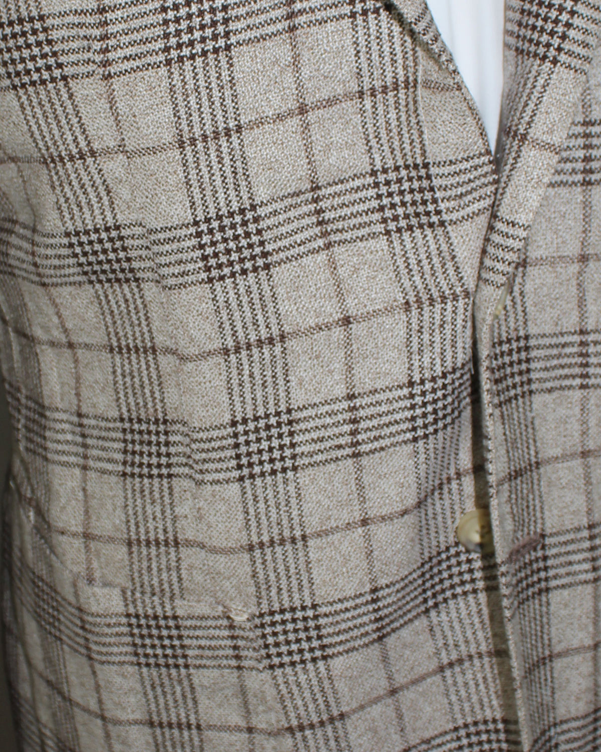 Luigi Borrelli Sport Coat Beige Gray Brown Plaid EU 50/ US 40