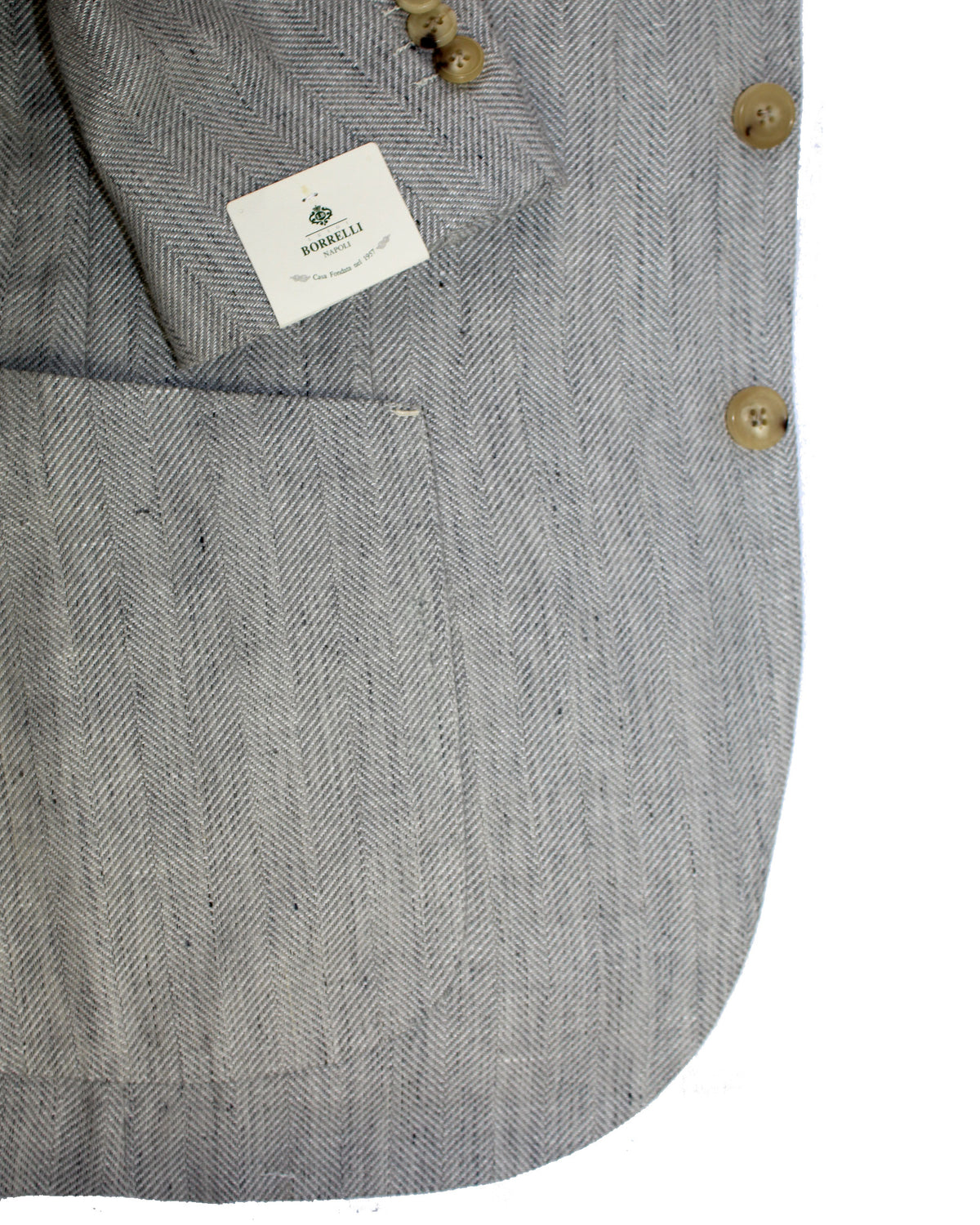 Luigi Borrelli Sport Coat Gray EU 50 / US 40 Wool Silk Linen