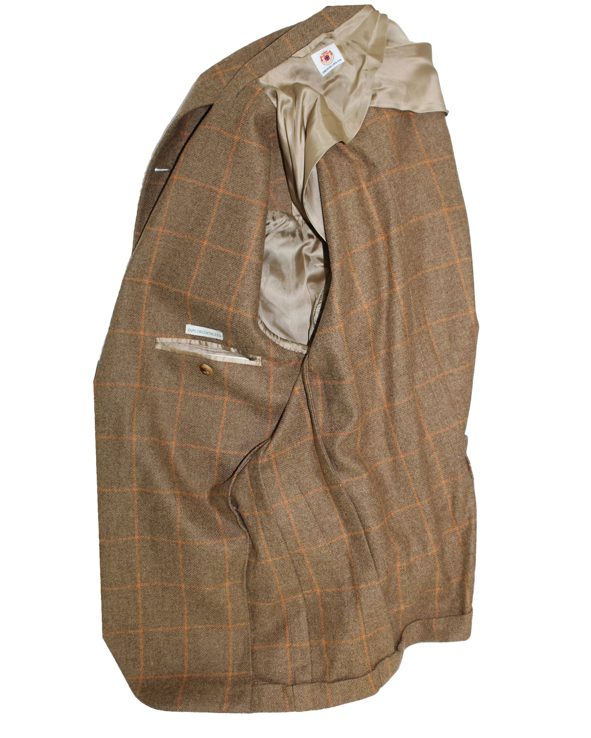 Luigi Borrelli Wool Sport Coat Brown Windowpane EU 50 / US 40