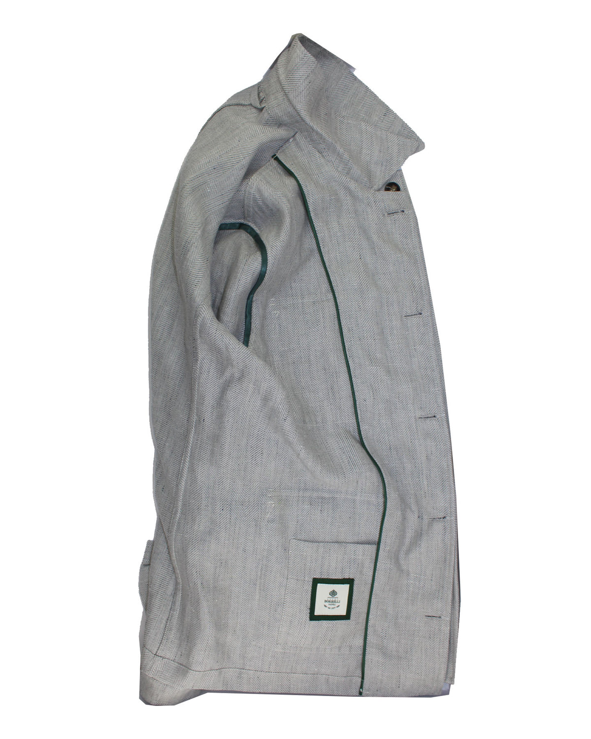 Luigi Borrelli Coat Light Gray Wool Linen EU 46 / US 36 SALE