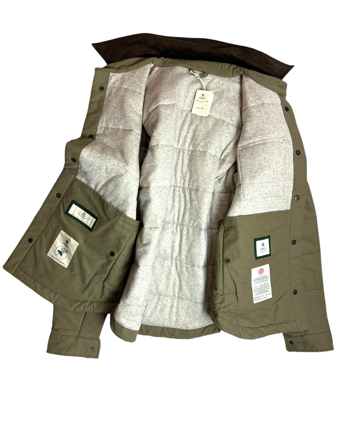 Luigi Borrelli Padded Coat Light Green EU 50 / US 40