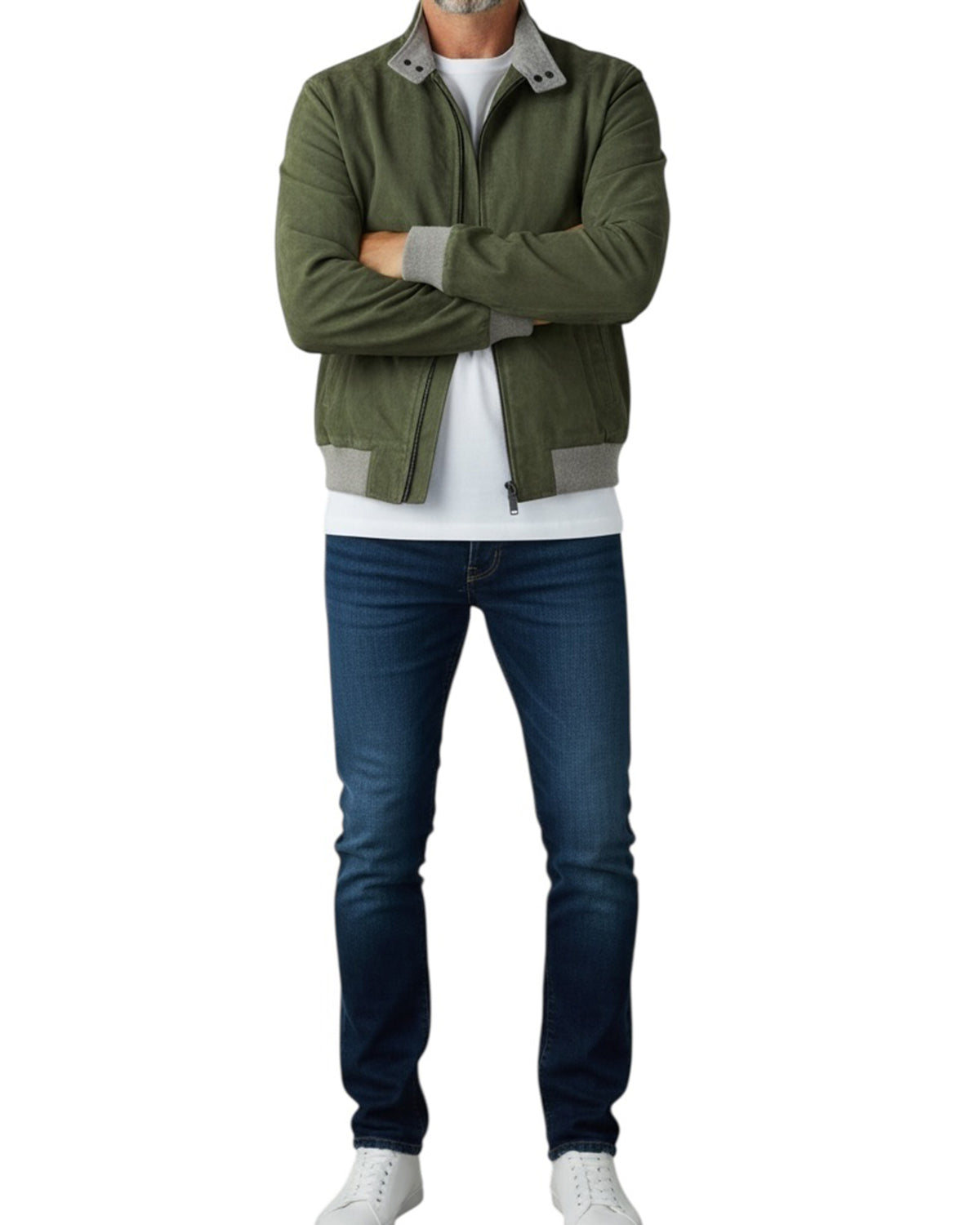 Luigi Borrelli Suede Leather Green Jacket EU 52 / US 42