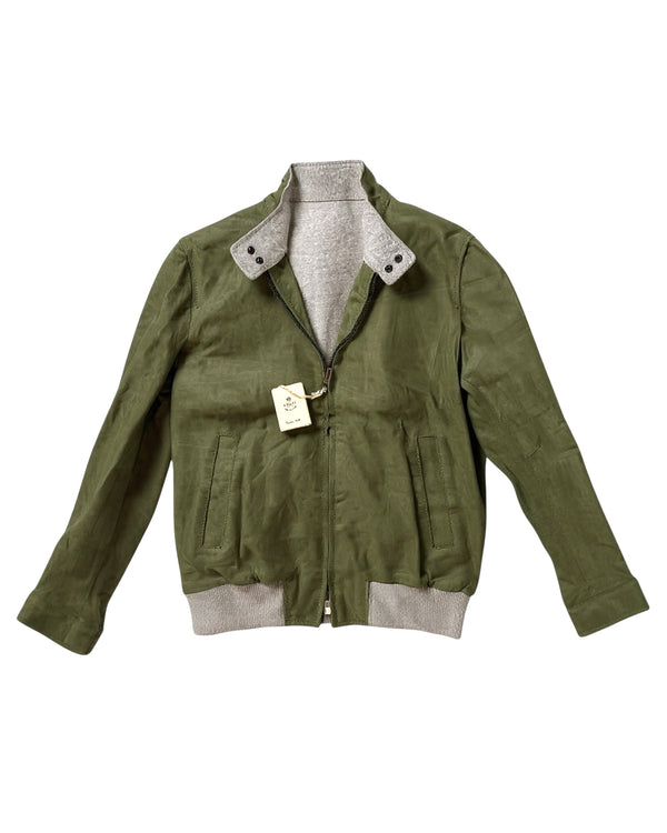 Luigi Borrelli Suede Leather Green Jacket EU 50 / US 40 - Tie Deals