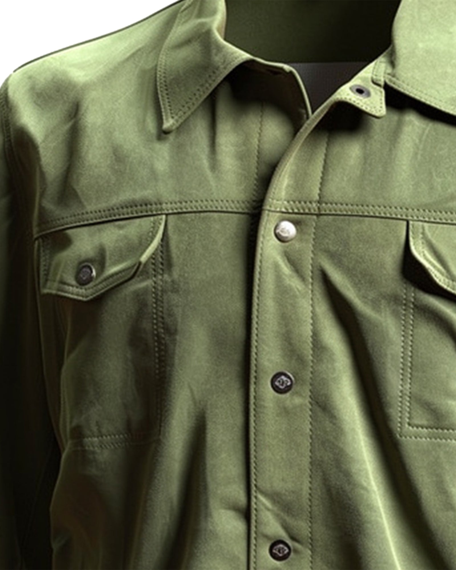 Luigi Borrelli Suede Leather Jacket Green