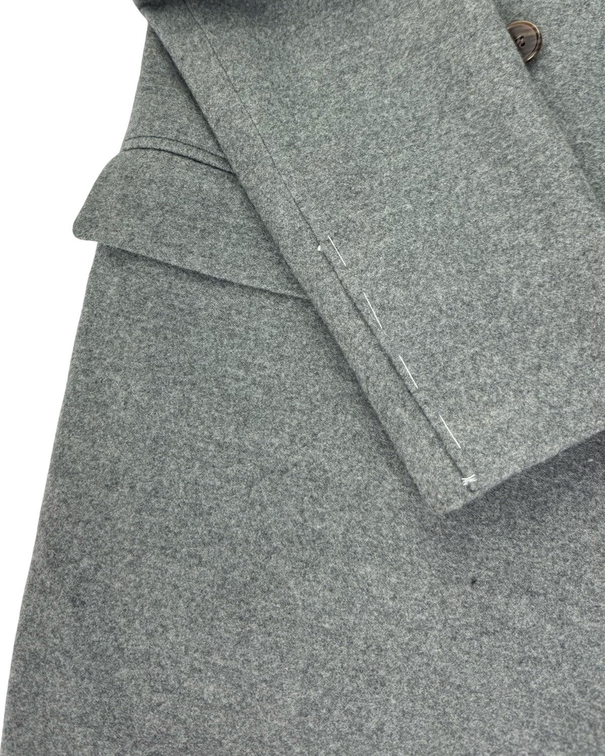 Luigi Borrelli Wool Coat Gray Peak Lapel EU 48 / US 38