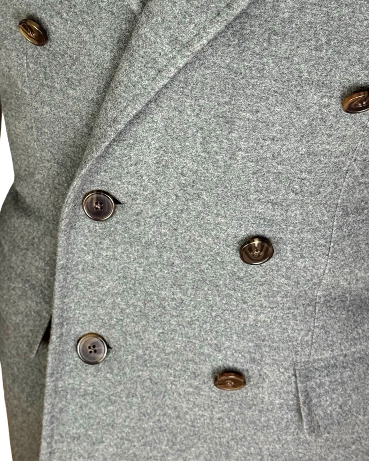 Luigi Borrelli Wool Coat Gray Peak Lapel EU 48 / US 38