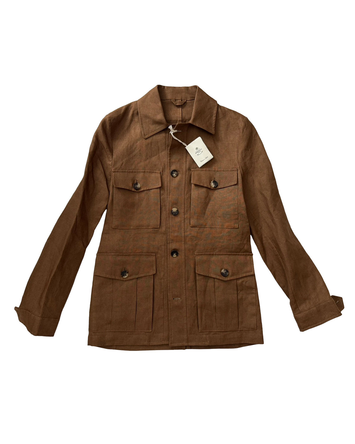 Luigi Borrelli Linen Coat Brown EU 46 / US 36
