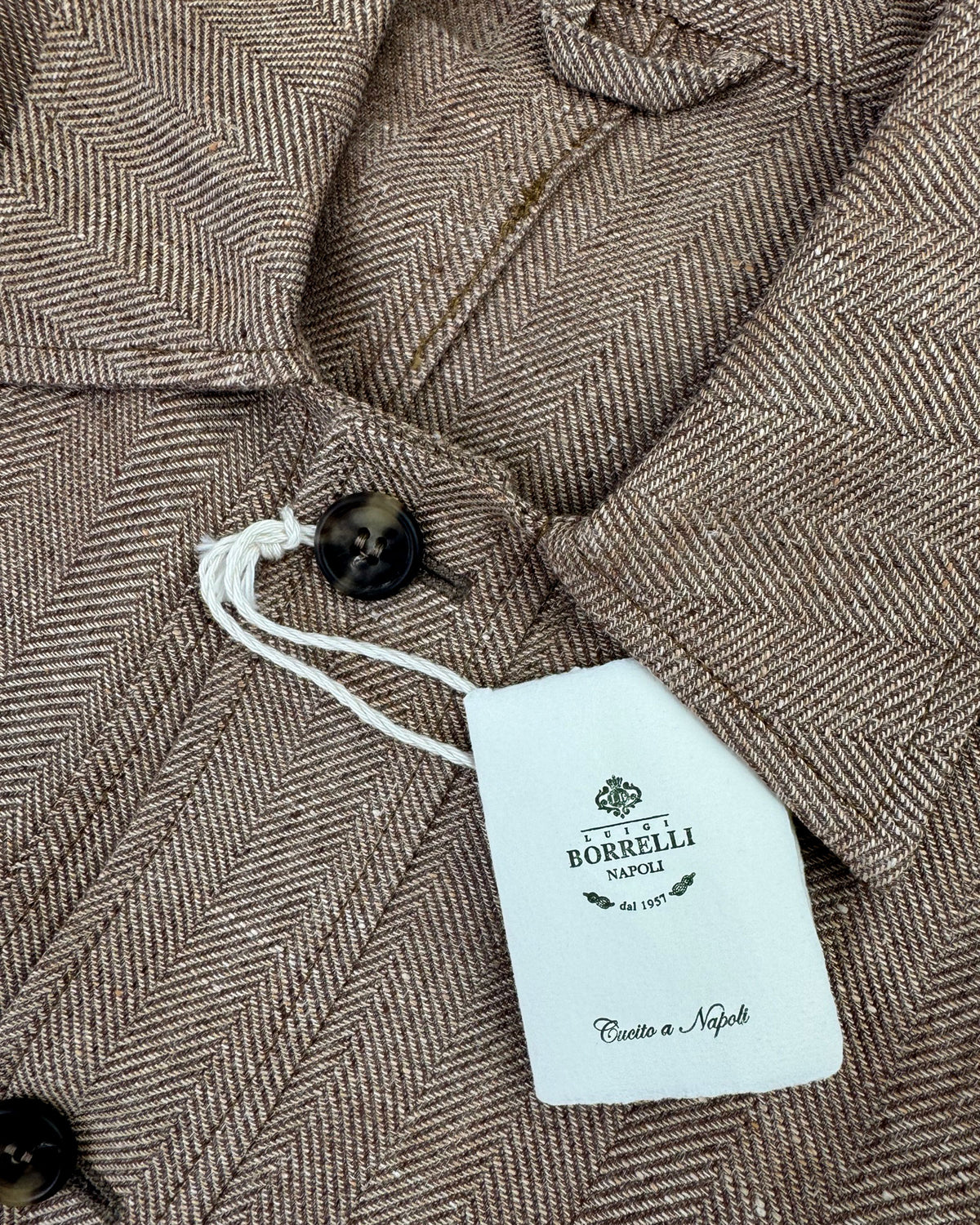 Borrelli Coat Brown Gray Wool Linen
