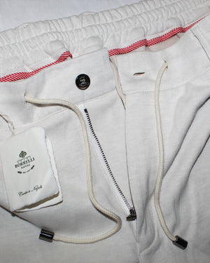 Luigi Borrelli Jogger Pants Oatmeal Jersey Pants Slim Fit 