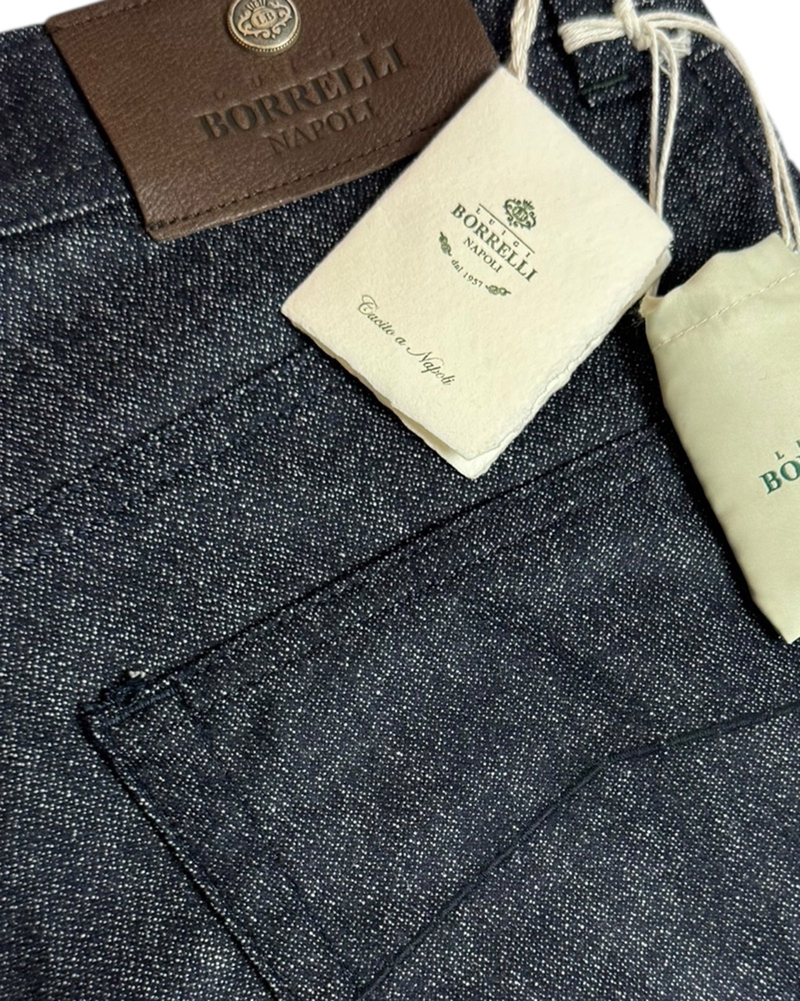 Luigi Borrelli Jeans Dark Blue 31 Slim Fit - Cotton Wool Cashmere Stretch