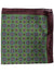 Luigi Borrelli Silk Pocket Square Brown Green Medallions