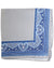 Luigi Borrelli Silk Pocket Square Gray Blue Ornamental
