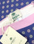 Luigi Borrelli Linen Silk Pocket Square Navy Pink Mini Floral