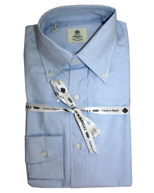 Luigi Borrelli Button-Down Sport Shirt Light Blue 